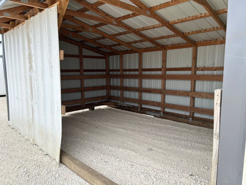 12x24 Metal Run-in Shed w/Tack Room #3280