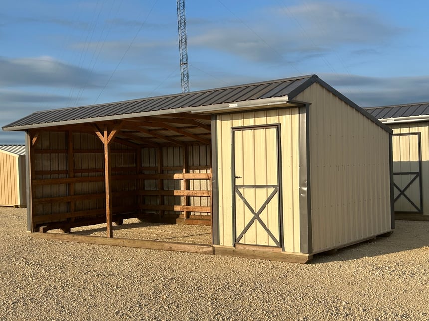 12x24 Run-in Shed w/Tack Room #4355
